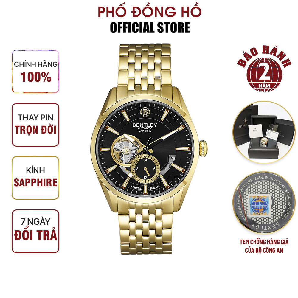 Đồng hồ Bentley Nam Dây kim loại BL1831-25MKBI Chính hãng