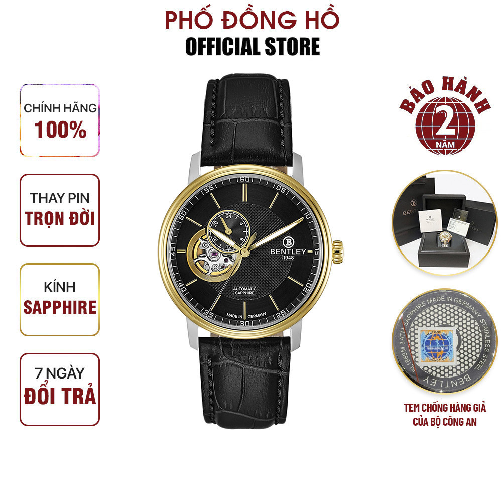 Đồng hồ Bentley Nam Dây da BL1832-25MTBB Chính hãng