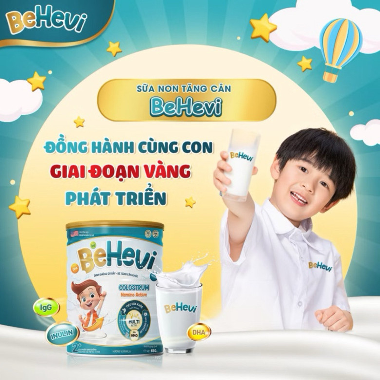 Sữa Tăng Cân BeHevi Cho Bé, Cải Thiện Tiêu Hóa, Tăng Cường Đề Kháng, Phát Triển Trí Não Toàn Diện