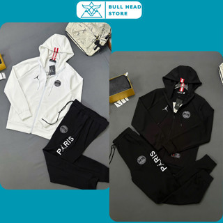 Bộ Quần Áo Nỉ Nam Jorea Đưyn Phối Sọc Mũ Siêu Chất - Bộ Nỉ Nam Nữ In Chữ 3 Rít Sau Áo Cao Cấp