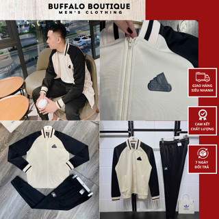 Bộ Nỉ Nam A Đi Đát Phối Màu Đen Be Siêu Đẹp - Bộ Quần Áo A Đi Đát Nam Nữ Chất Nỉ Dày Dặn Cao Cấp