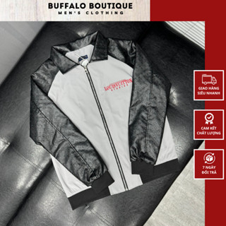 Áo Khoác Bomber Nam Lờ Vê Tay Da Cao Cấp - Áo Khoác Bomber Nam Nữ Eo Vì Dập Logo Tay Áo Siêu Đẹp 