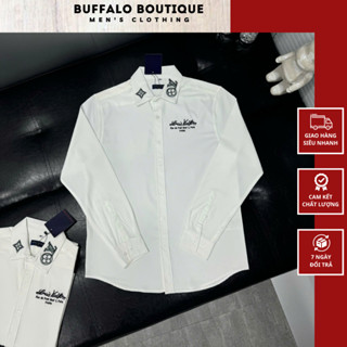 Áo Sơ Mi Nam Lờ Vê Thêu Logo Xanh Cổ Áo Siêu Chất - Áo Sơ Mi Nam Nữ Luôn Vui Tươi Thêu Chữ Pa rii Siêu Nét