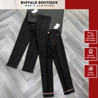 Quần Âu Nam Nam Thôm Br Phối Kẻ Ống Chân Siêu Chất - Quần Tây Nam Thôm Bờ Rao Đính Mỏ Leo Siêu Đẹp