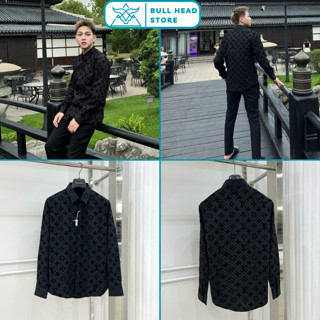 Áo Sơ Mi Nam Lờ Vê Dập Logo Nhung Nổi Siêu Chất - Sơ Mi Nam Nữ Lờ Vê Cao Cấp