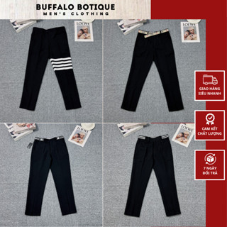 Quần Âu Nam Phối Vạch Siêu Đẹp - Quần Vải Nam Phối Viền Trắng Chất Vải Co Giãn Cao Cấp