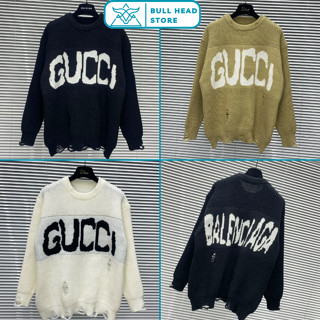  Áo Sweater Len Rách Nam Gu Chì Dệt Chữ Logo Siêu Đẹp - Áo Sweater Len Rách Nam Nữ Gu Chì Cao Cấp 