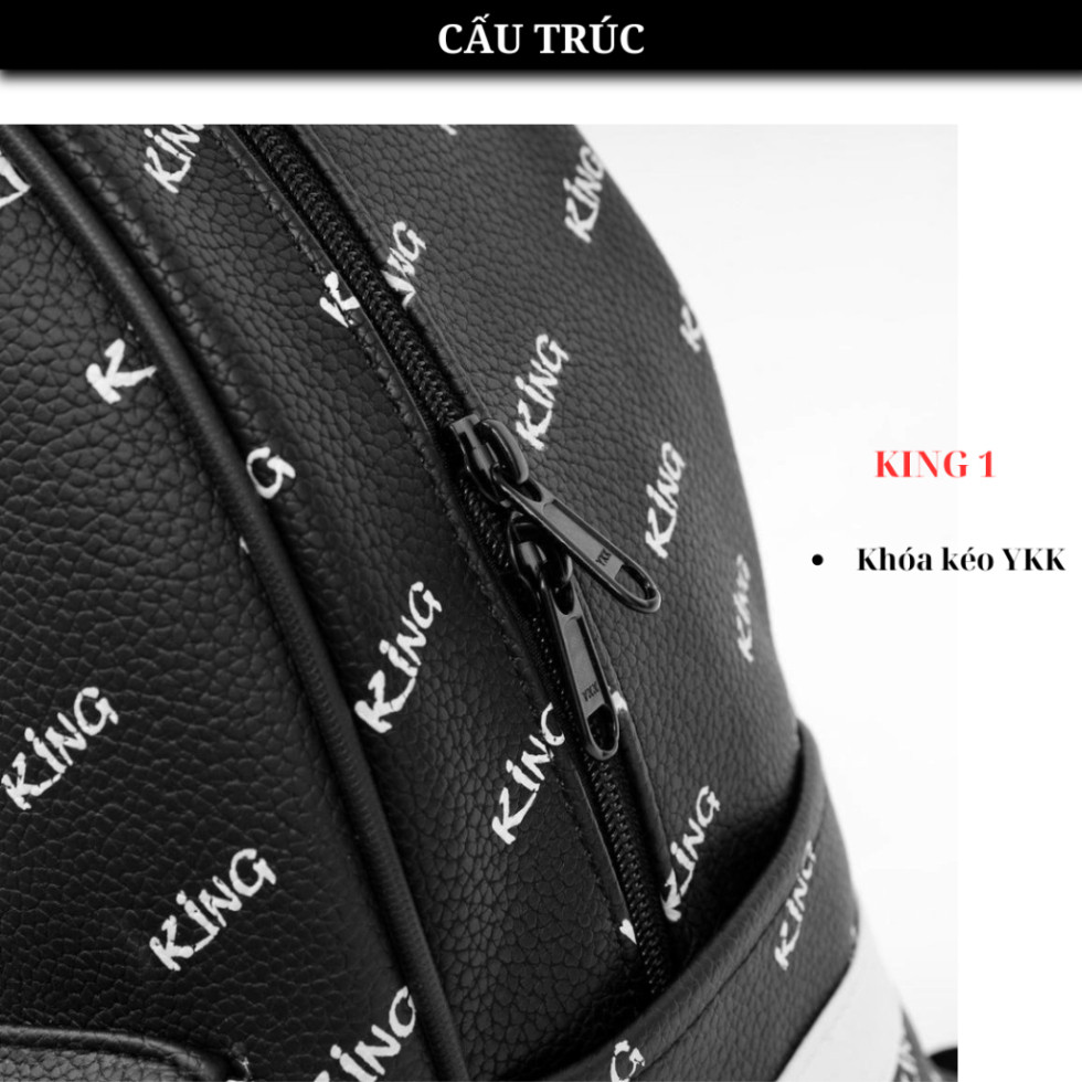 Balo Da Backpack Unisex Chống Nước - Balo Backpack King - Mẫu 1 - Màu Đen