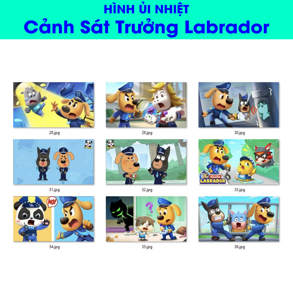 Hình Ủi Nhiệt CST Labrado  4-Miếng Dán Ủi Quần Áo, Có In Theo Yêu Cầu