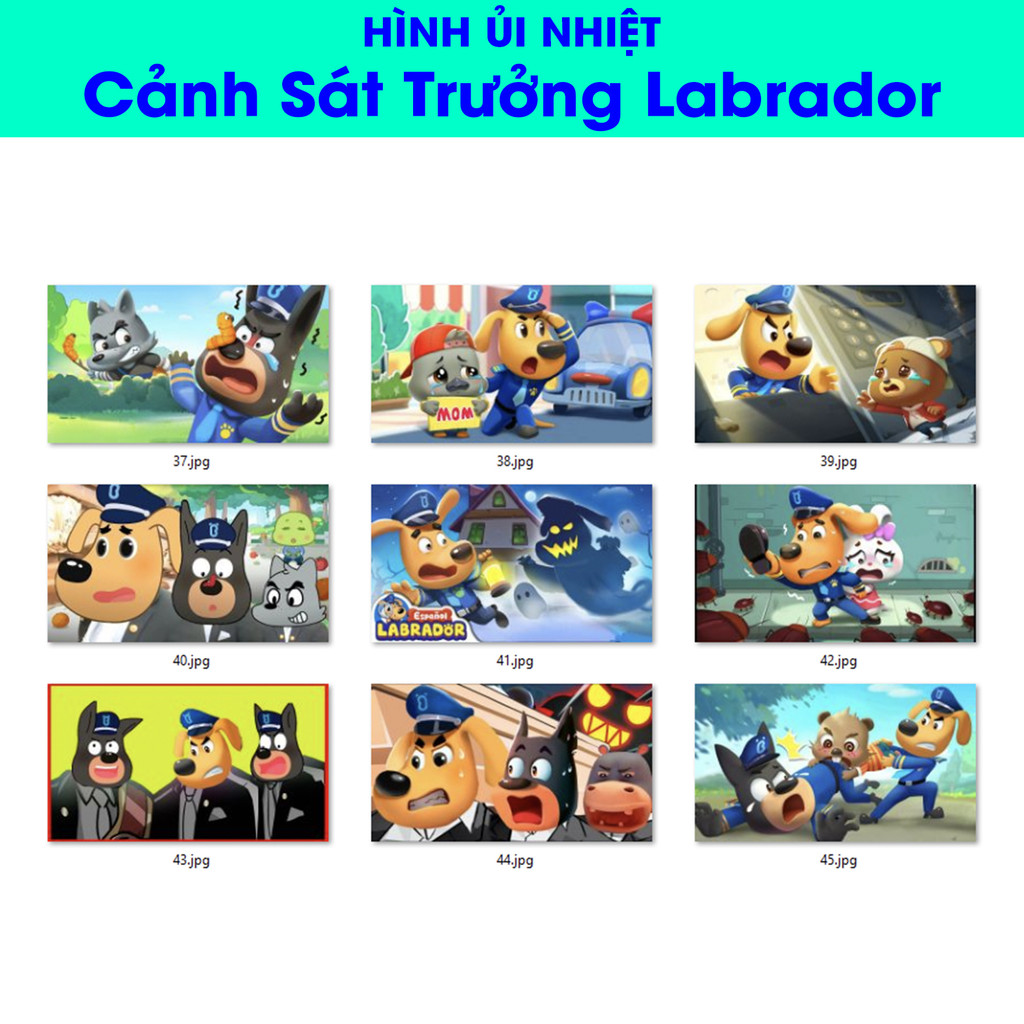 Hình Ủi Nhiệt CST Labrado  5-Miếng Dán Ủi Quần Áo, Có In Theo Yêu Cầu