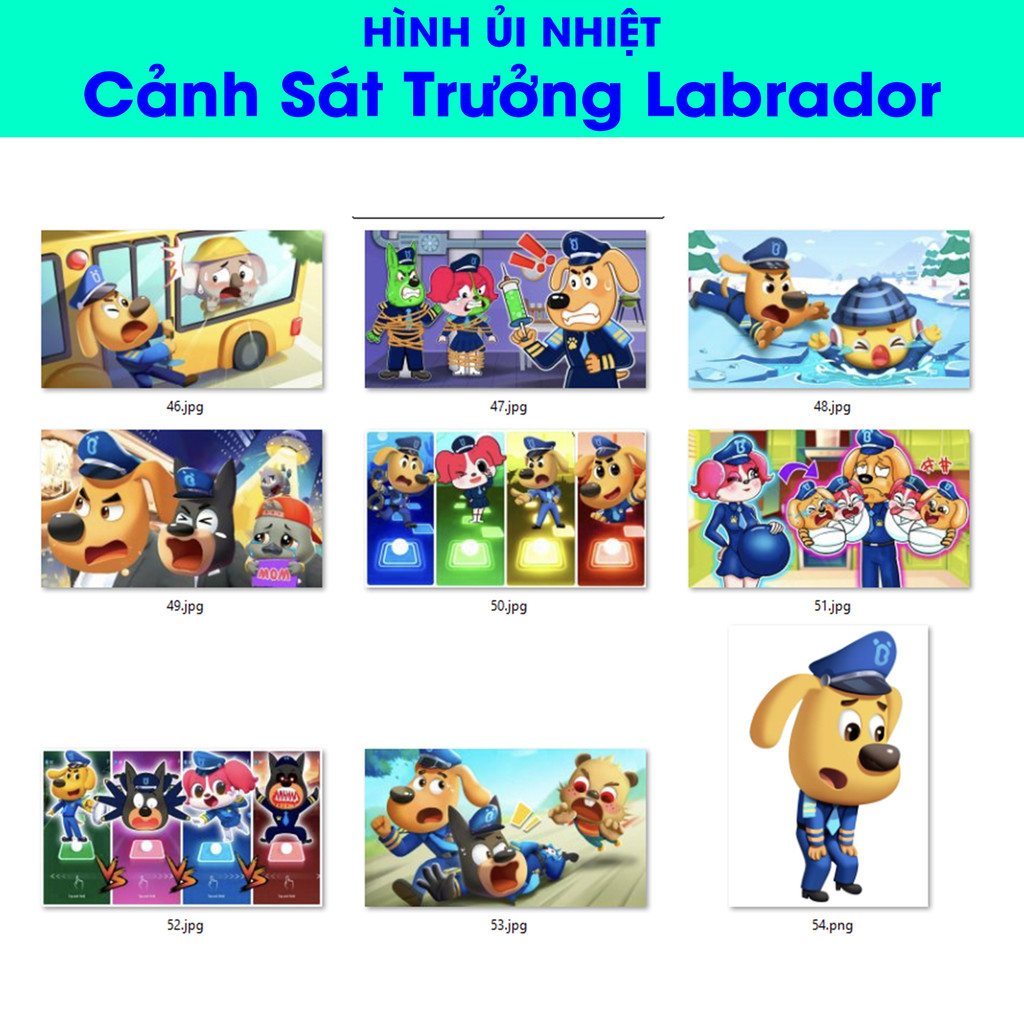 Hình Ủi Nhiệt CST Labrado  6-Miếng Dán Ủi Quần Áo, Có In Theo Yêu Cầu