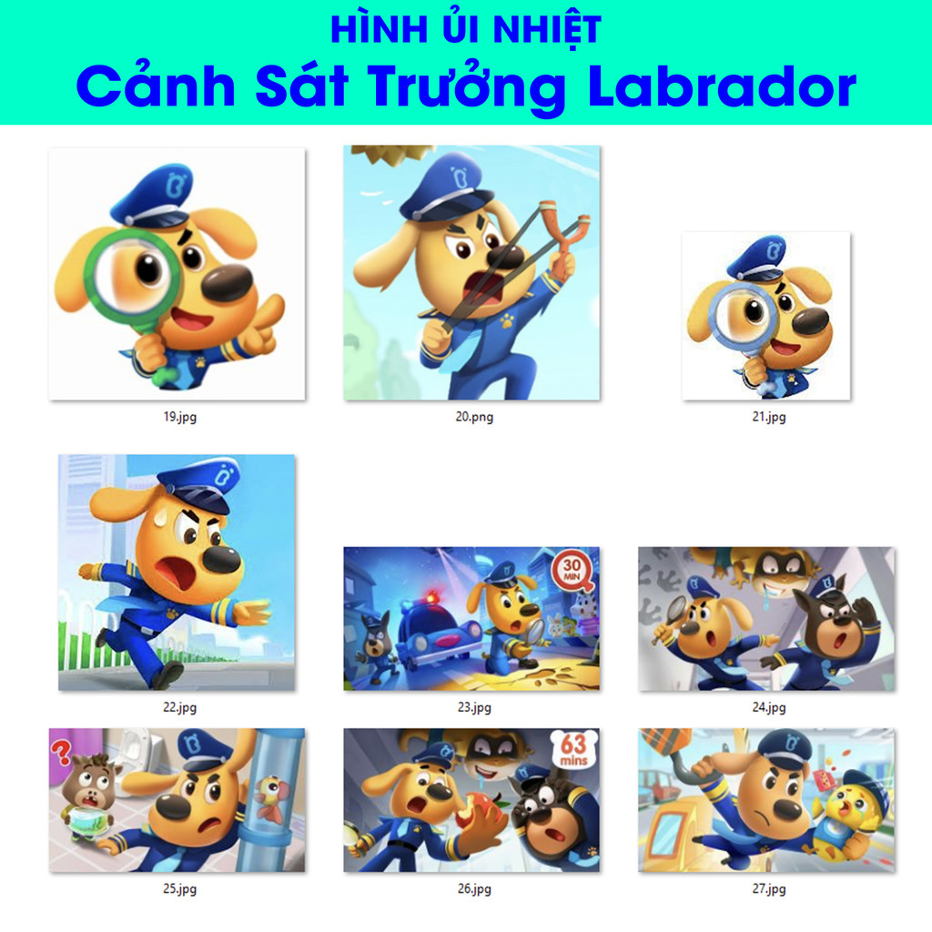 Hình Ủi Nhiệt CST Labrado  3-Miếng Dán Ủi Quần Áo, Có In Theo Yêu Cầu