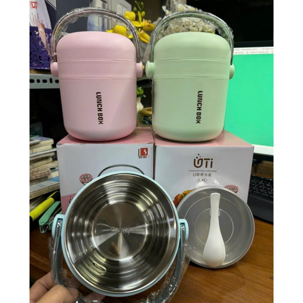 Cặp Lồng Cơm Giữ Nhiệt 2 Ngăn Inox 304 MITI LUNCH BOX giữ nhiệt thực phẩm tiện ích Dễ lau chùi và vệ