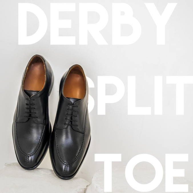 Giày Tây Cổ Thấp Nam Derby Split Toe Da Bò Đen Cao Cấp Phong Cách Lịch Lãm - Thương Hiệu Steeler