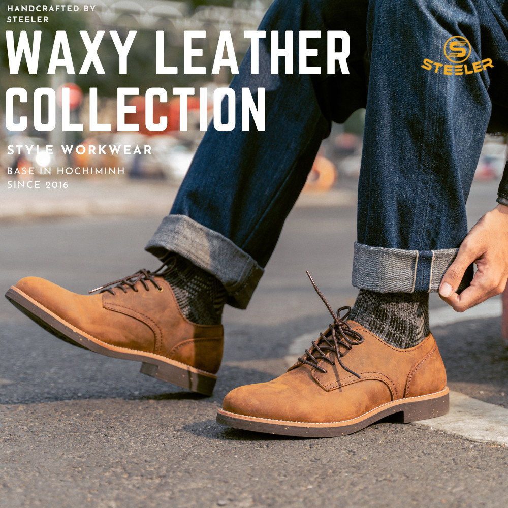 Giày Boot Nam Cổ Thấp Mind XR Da Bò Sáp Cao Cấp Đế Khâu - Thương Hiệu Steeler