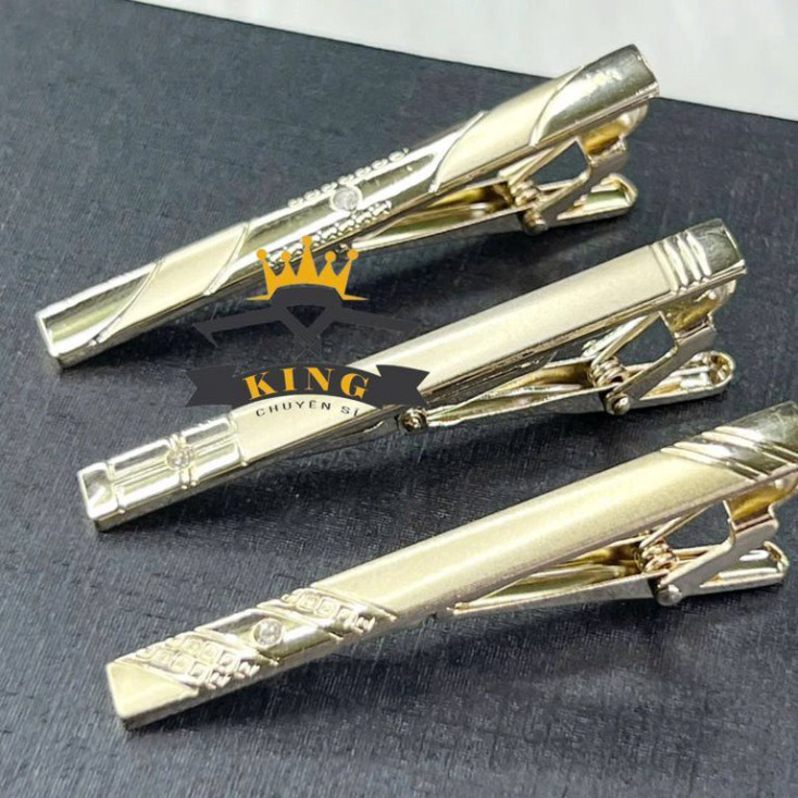Cà vạt nam TINY KING phụ kiện kẹp chất hợp kim vàng sáng bền sang trọng nhiều mẫu mã đẹp giá rẻ AV01