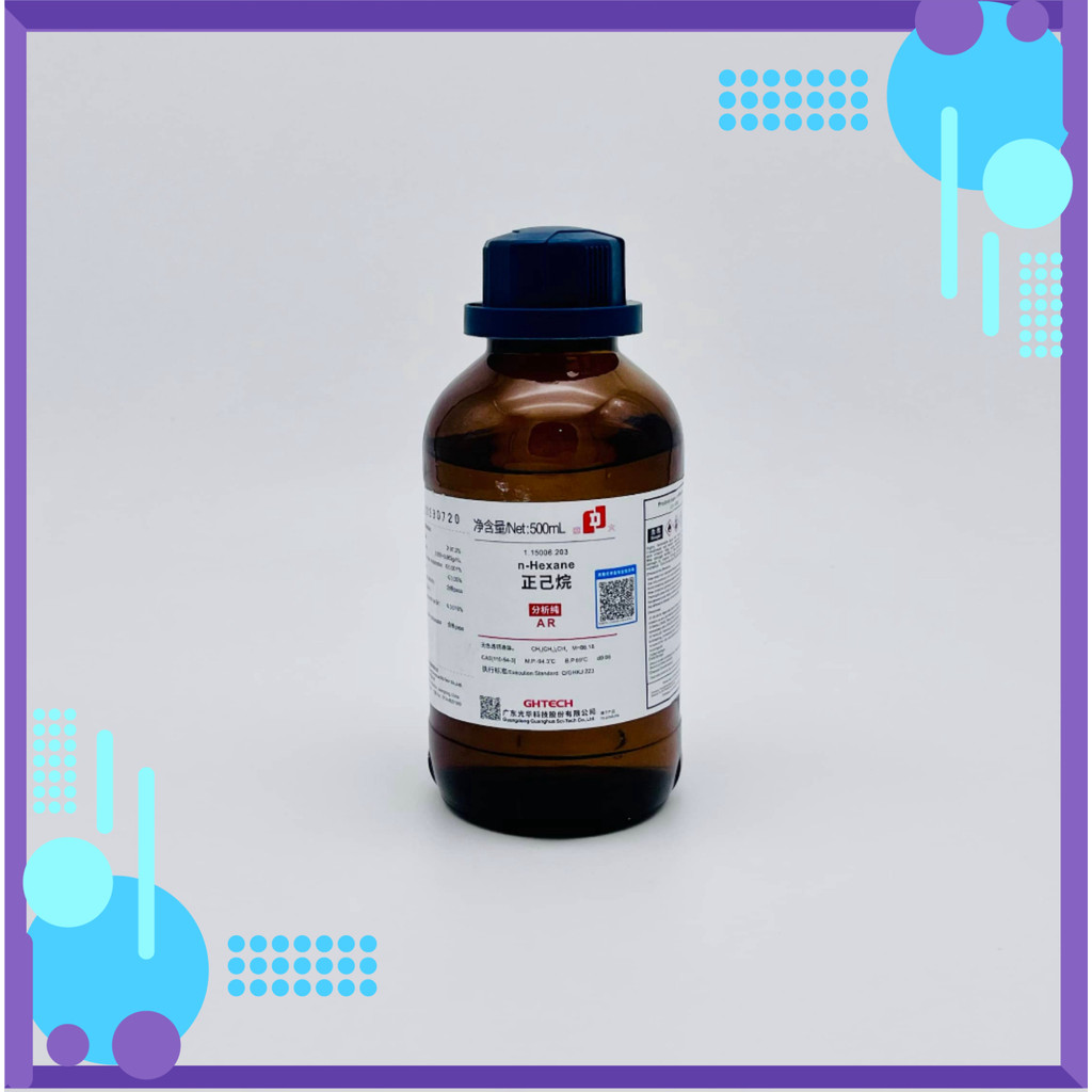 (STTI) Hóa chất n-Hexane (Chai 500ML, AR, GHTECH, Cas 110-54-3)