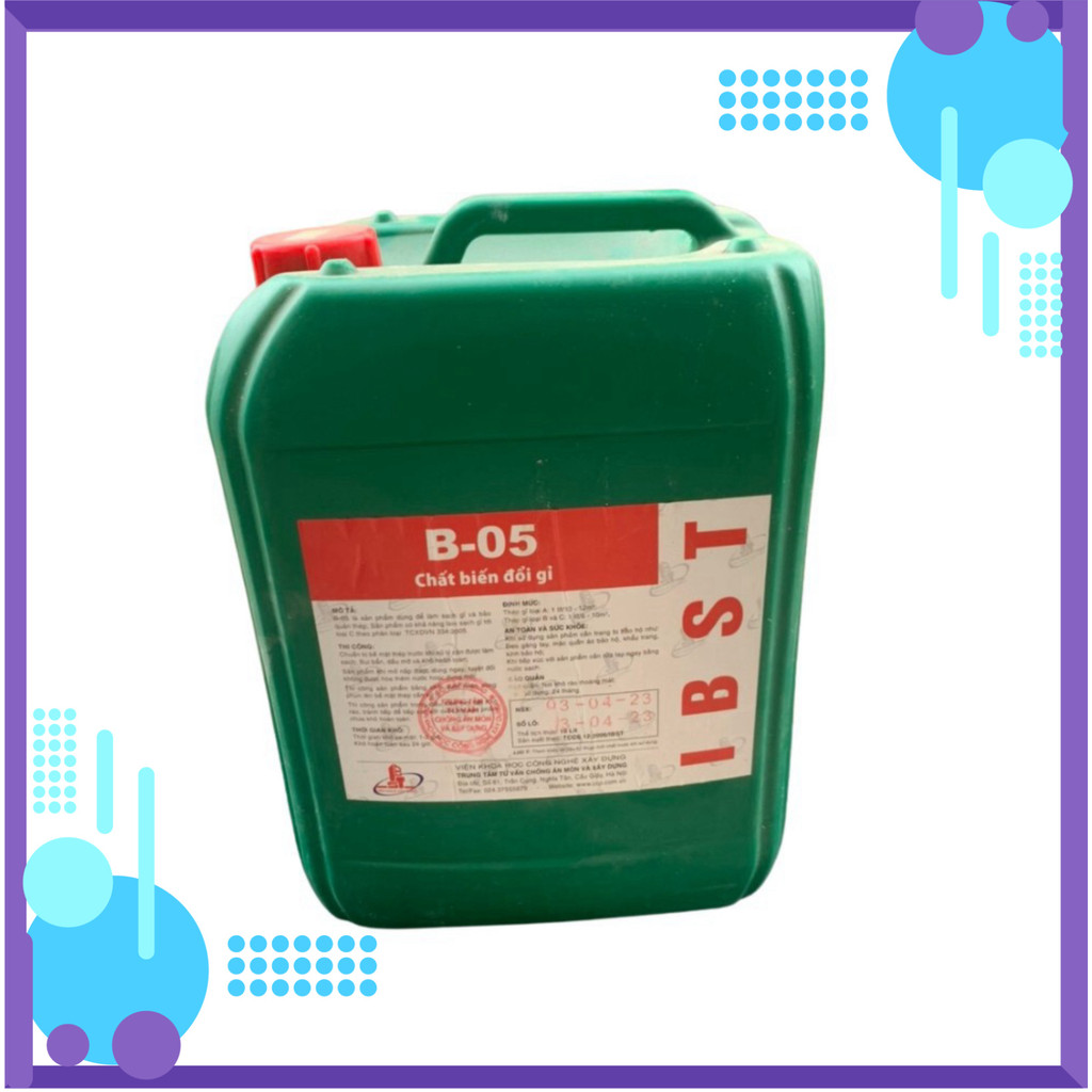 (STTI) Dung dịch hóa chất tẩy gỉ sắt sét  B05 chất tẩy rỉ B05  can 10 Lít