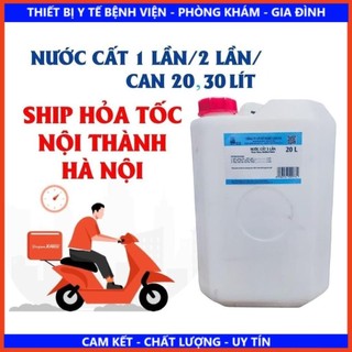 Nước cất tinh khiết can 20 lít,. chất lượng.