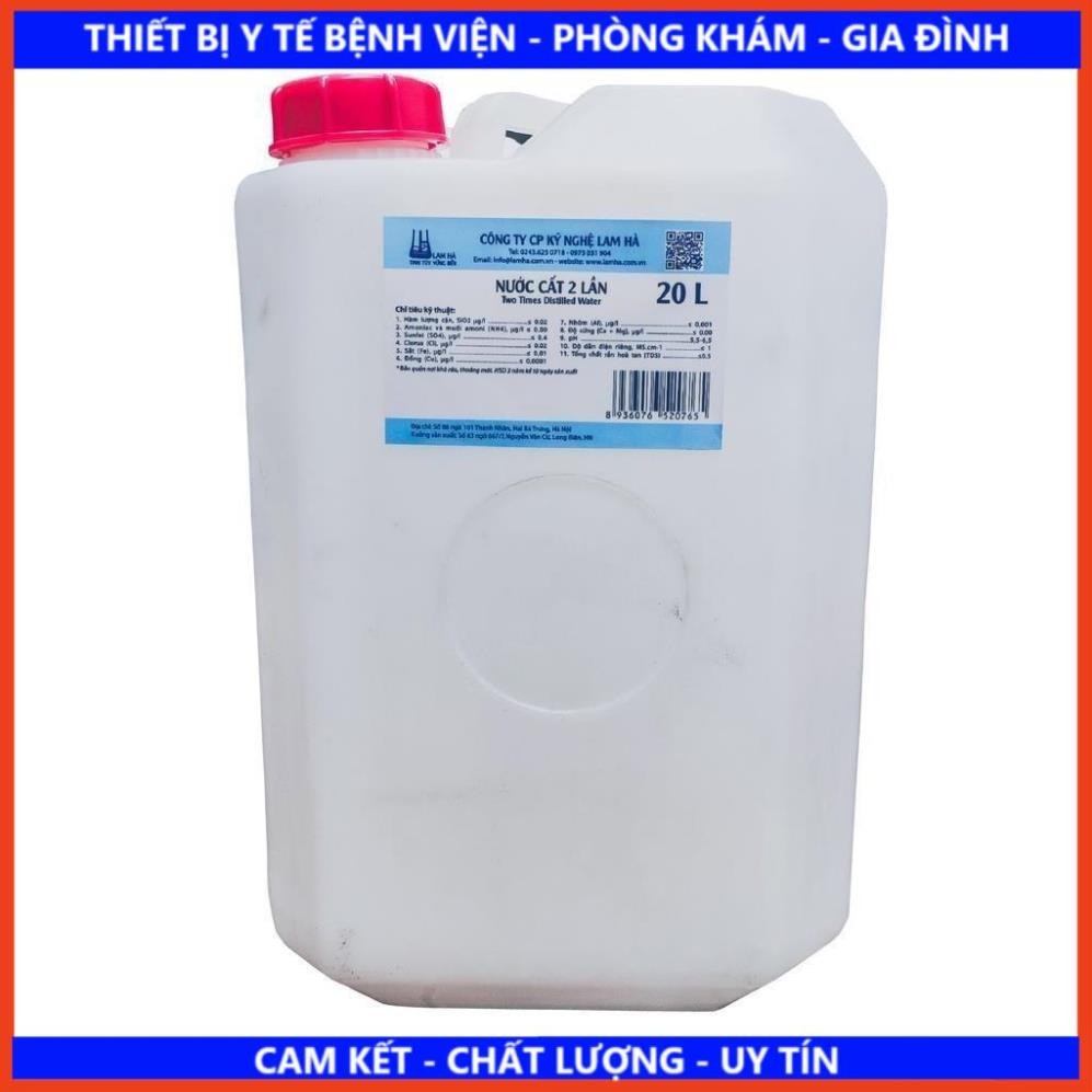 Nước cất tinh khiết can 20 lít,. chất lượng.