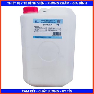 Nước cất tinh khiết can 20 lít,. chất lượng.