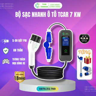 TCAR 7KW - Sạc nhanh xe ô tô điện Vinfast Volvo Kia Huyndai chuẩn TYPE 2 TC7 Bảo hành 2 năm