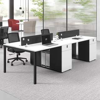 Bàn Ghế Văn Phòng Nhân Viên Kết Hợp Màu Đen Trắng Đơn Giản Hiện Đại Bốn Nhân Viên Bàn Văn Phòng Bàn Văn Phòng