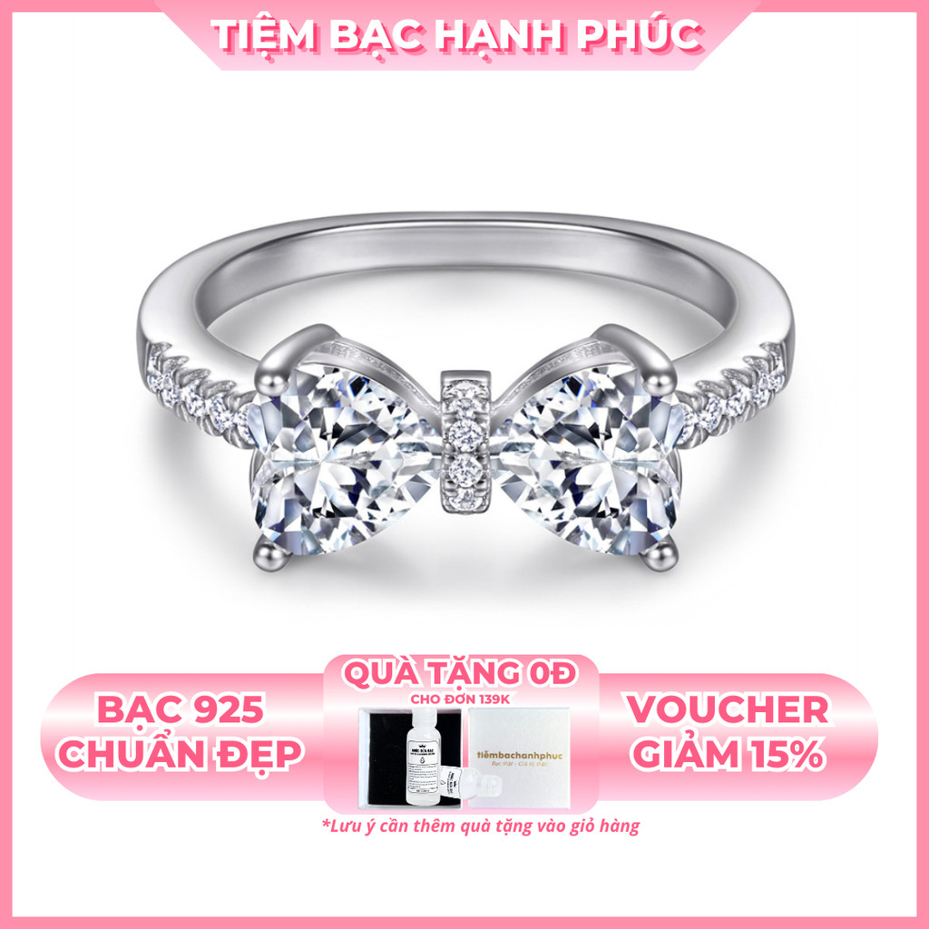 Nhẫn Bạc Nữ 925 Hình Nơ Đính Đá Xinh Xắn TBHP  Silver Rings - Mã TSJN15
