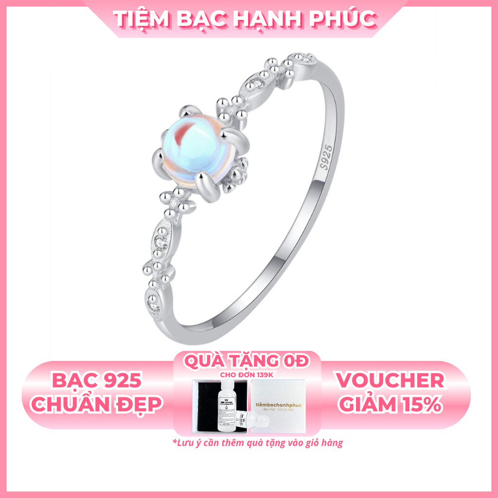 Nhẫn Bạc Nữ 925 đá Moonstone năng lượng TBHP  Silver Rings - Mã TSJN28