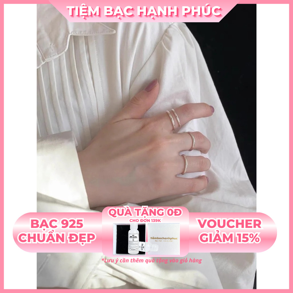 Nhẫn Bạc Nữ 925 trơn đeo đốt TBHP  Silver Rings - Mã TSJN32