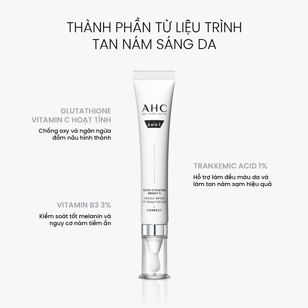 Kem mắt cho mặt mờ nám sáng da PROSHOT GLUTA-CTIVATION BRIGHT 3 AHC 30ML | BigBuy360 - bigbuy360.vn