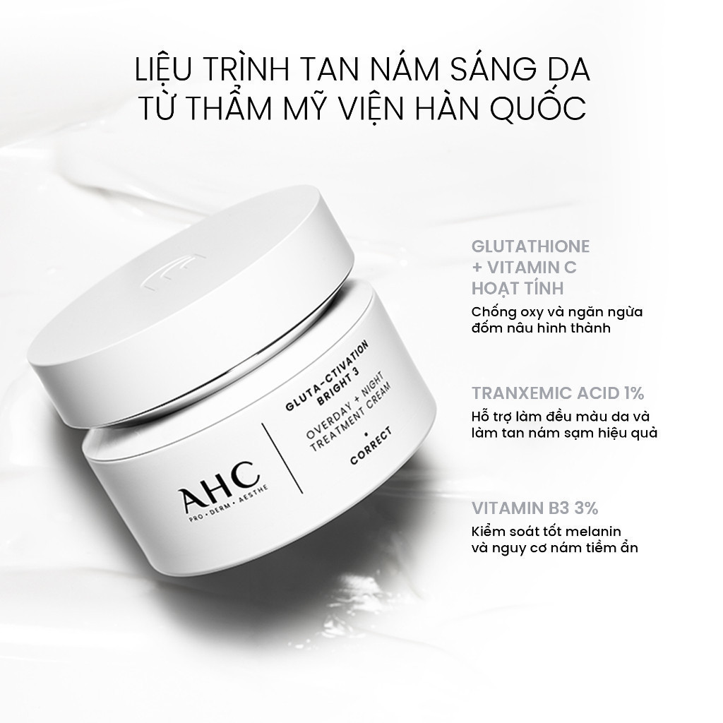 Kem dưỡng kiêm mặt nạ ngủ mờ nám sáng da PROSHOT GLUTA-CTIVATION BRIGHT 3 AHC 50ML | BigBuy360 - bigbuy360.vn