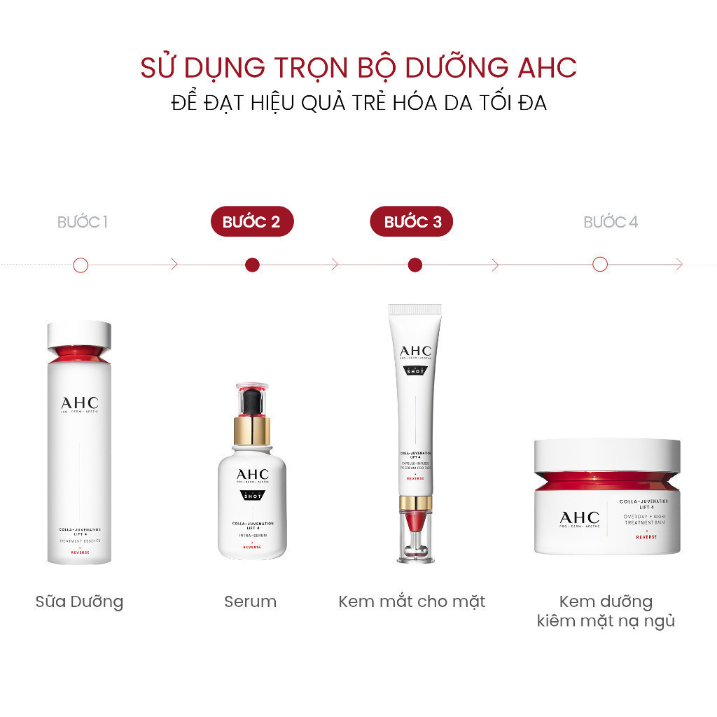 Bộ đôi AHC Tinh chất Serum (40ML) và Kem mắt cho mặt (30ML) chống lão hóa săn chắc da PROSHOT COLLA-JUVENATION LIFT 4 | BigBuy360 - bigbuy360.vn