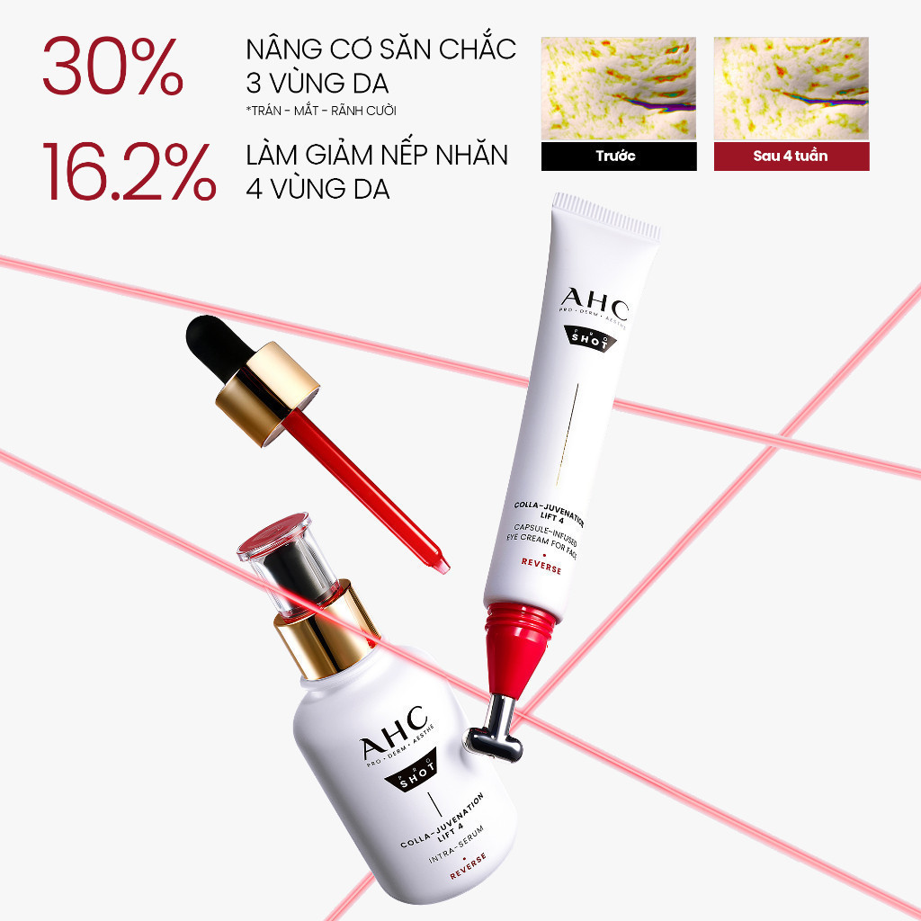 Bộ đôi AHC Tinh chất Serum (40ML) và Kem mắt cho mặt (30ML) chống lão hóa săn chắc da PROSHOT COLLA-JUVENATION LIFT 4 | BigBuy360 - bigbuy360.vn