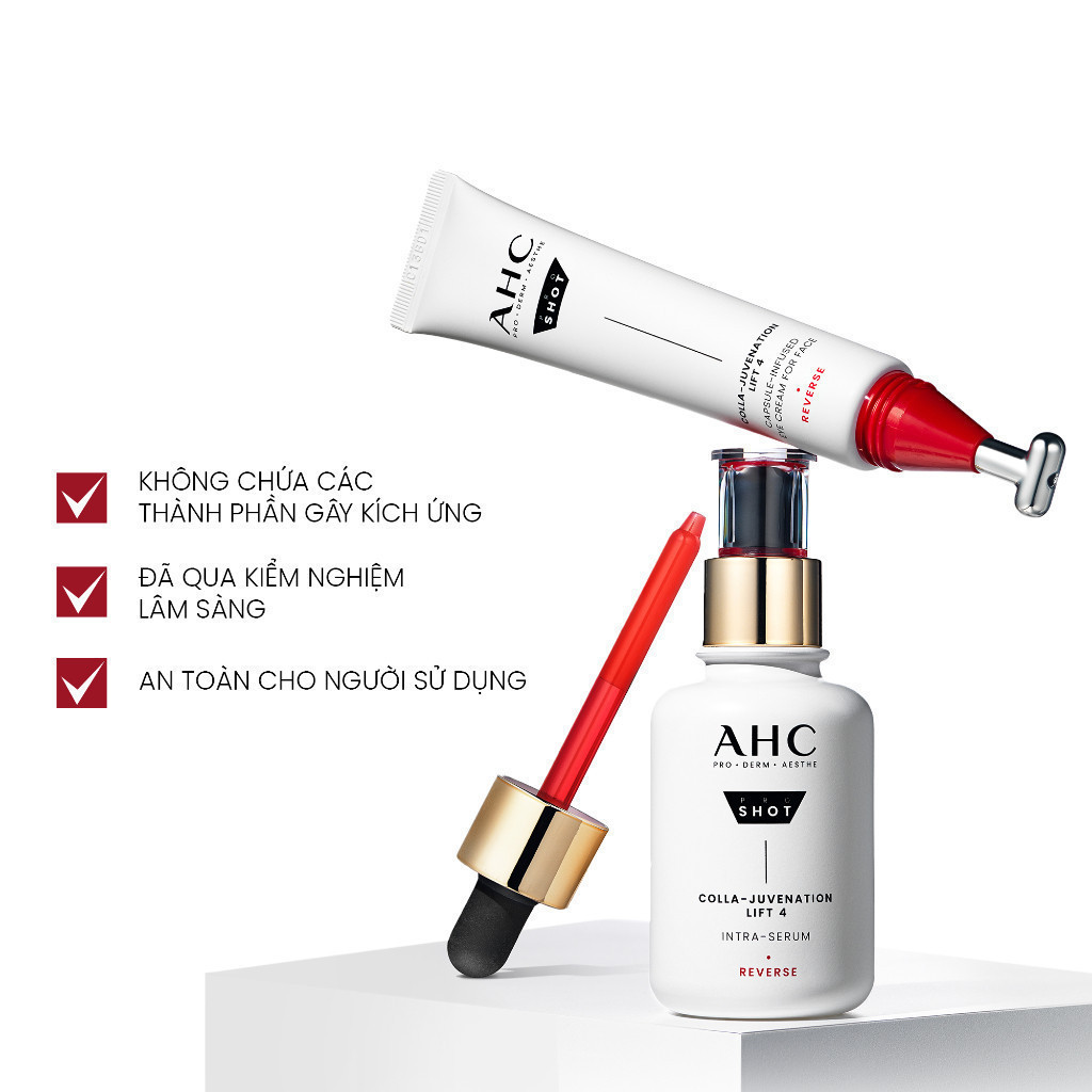 Bộ đôi AHC Tinh chất Serum (40ML) và Kem mắt cho mặt (30ML) chống lão hóa săn chắc da PROSHOT COLLA-JUVENATION LIFT 4 | BigBuy360 - bigbuy360.vn