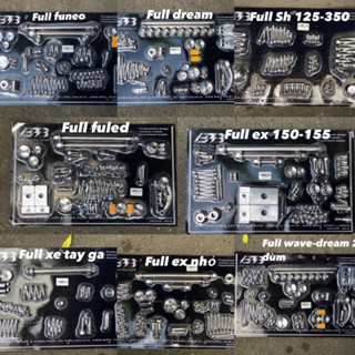  Bộ Full Ốc Salaya Mẫu Thái Inox304 Cho Nhiều Dòng Xe Thông Dụng Tặng Long Đền Đỏ 