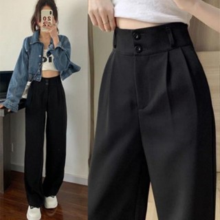 Quần Ống Suông Ống Rộng Nữ Phối 2 Khuy Cạp Cao Tôn Dáng, Quần Tây Đi Học Đi Làm Chất Vải Tuyết Mưa Mềm Mịn M69 - TOTOSA