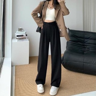 Quần Ống Suông Nữ Cạp Cao To Bản Phối 2 Khuy, Quần Culottes Chất Vải Tuyết Mưa Mẫu Mới M70 - TOTOSA
