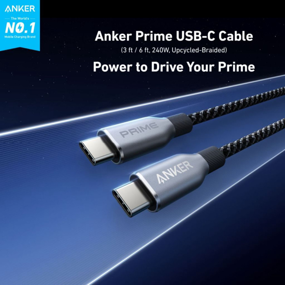 Cáp Sạc Anker Prime C To C 240w Bọc Dù A88E2 - Bảo Hành 18 Tháng | BigBuy360 - bigbuy360.vn