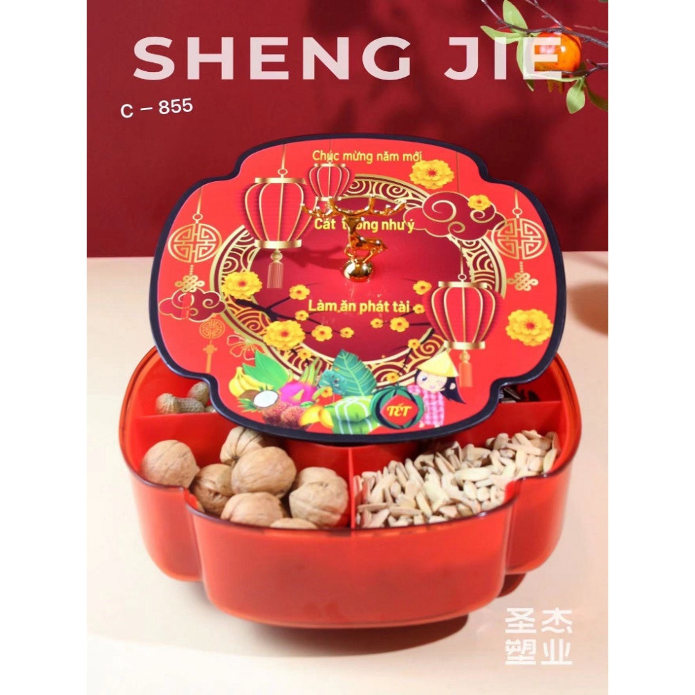 Khay Đựng đồ ngọt Tết SHENGJIE, Hộp Đựng đồ ngọt Tết, Khay Mứt Tết truyền thống lịch sử uy quyền Năm
