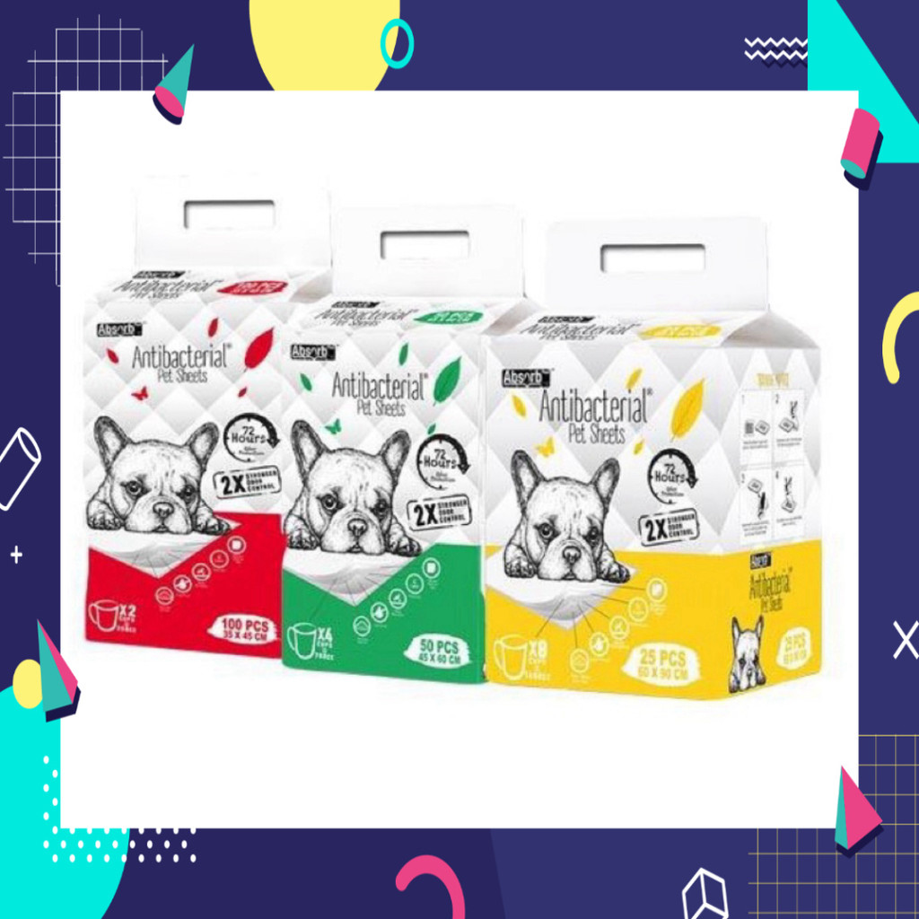 Tấm Lót Chuồng Cho Chó Mèo Absorb Plus Antibacterial Dog Training Pee Pad diệt khuẩn Khử Mùi