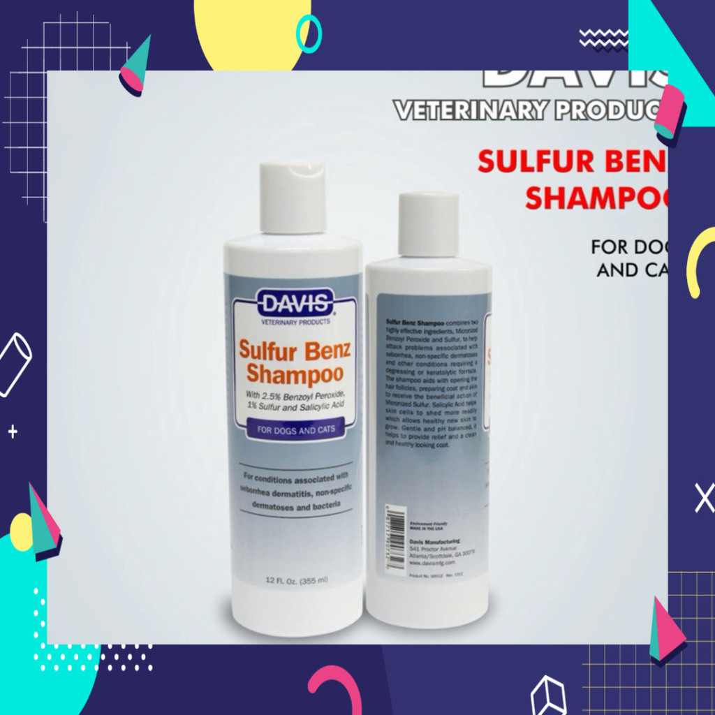 Sữa tắm xóa bỏ viêm da,da liễu và chất nhờn trên da - DAVIS Sulfur Benz Shampoo With 2.5% Benzoyl Pe