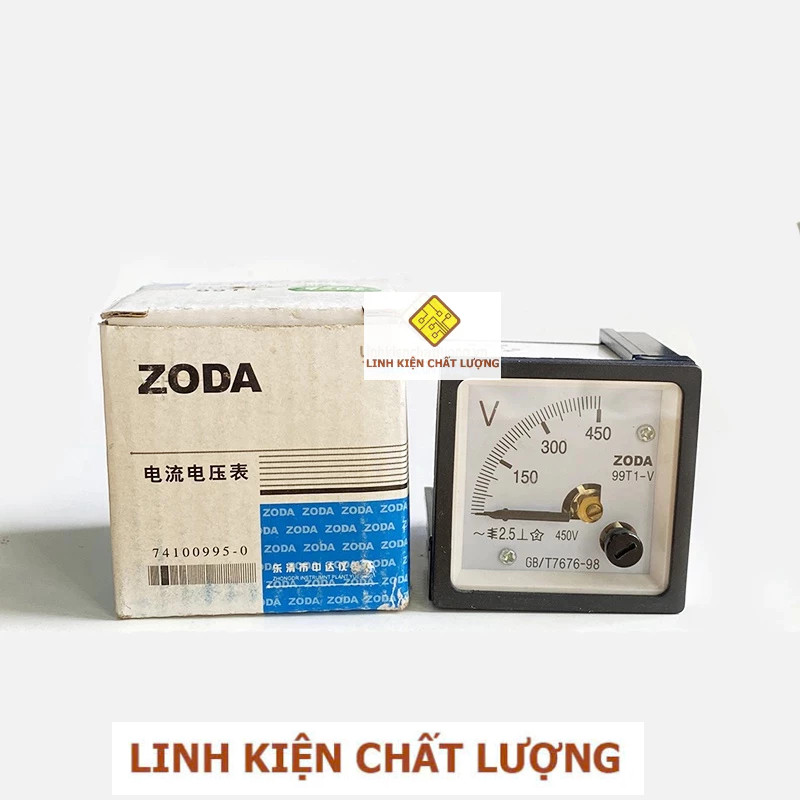 Vôn kế cơ AC 450V 99T1-V đo áp 0-450V HUA