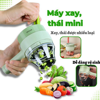 Máy Xay Cắt Lát Tỏi Ớt Rau Củ Thực Phẩm Đa Năng Mini Cầm Tay Thái Lát , Máy Thái Rau Củ