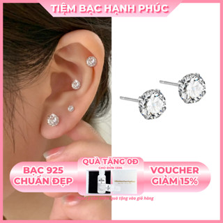  Khuyên Tai Bạc Nữ nụ đá TBHP  Silver Earrings - Mã TSJB02 