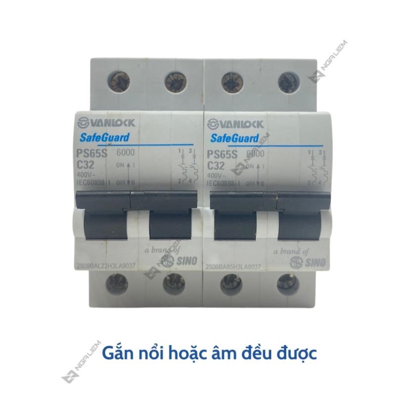 CB 2 Tép SINO (10A, 16A, 20A, 25A, 32A, 40A, 63A) PS45N - 2 Cực