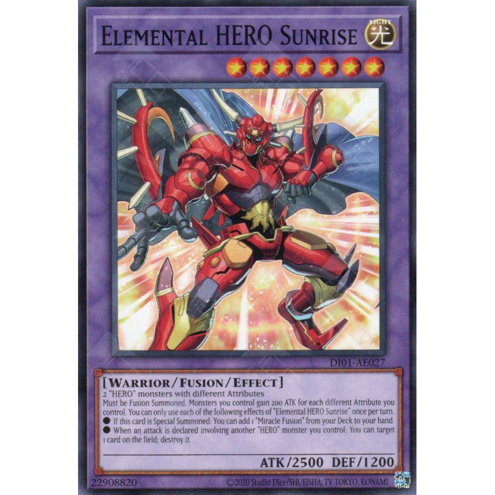 [ Bài Yugioh Chính Hãng ] DI01-AE027 Elemental HERO Sunrise - Common