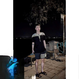 Áo phông nam nữ in hình đôi cánh trắng Burlon tràn cổ hai mặt, Áo thun nam nữ hình đại bàng hot trend 2024 Hot 2025 Hot