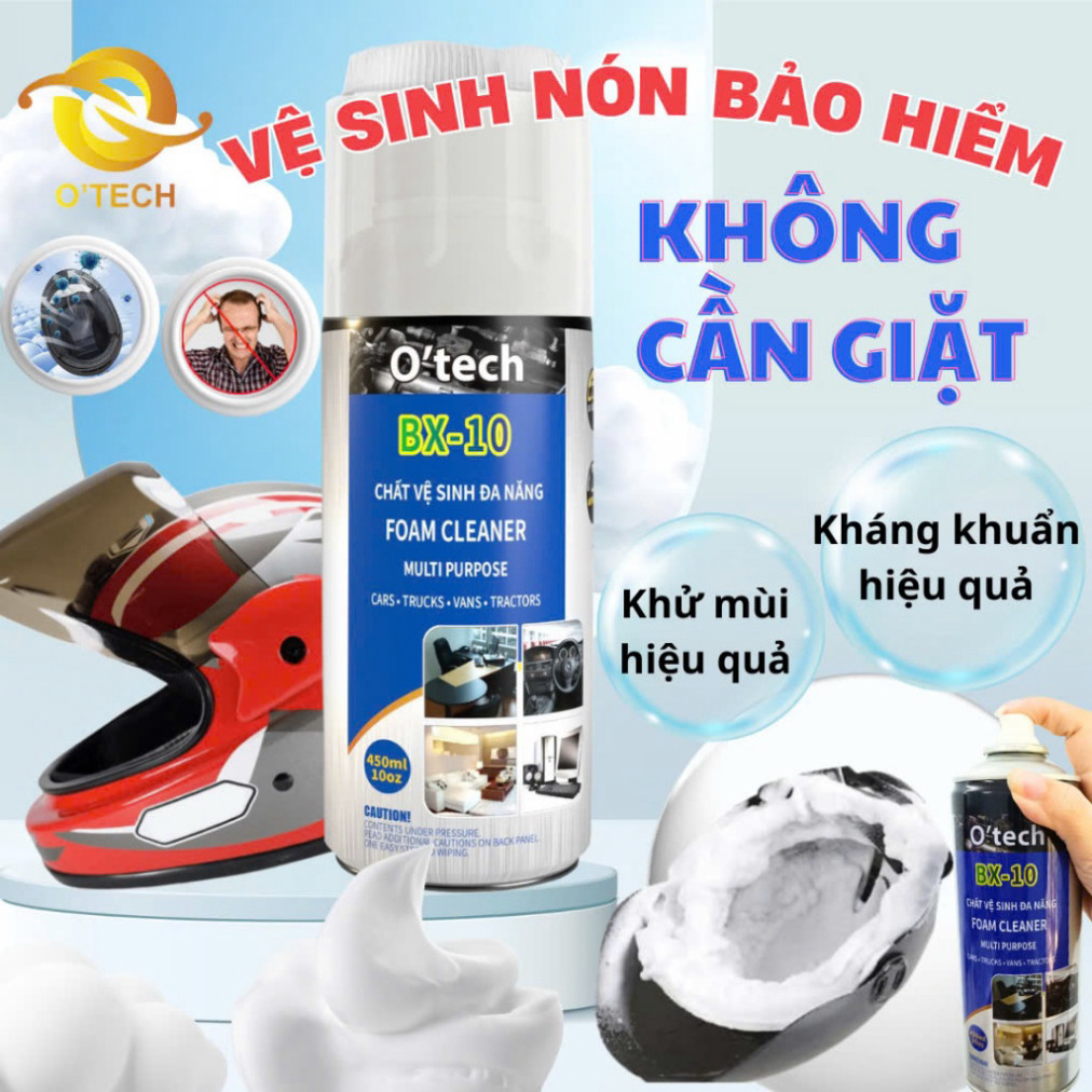 [Mua 02 Giảm 10k] Vệ sinh mũ bảo hiểm O'Tech BX-10 (450ml)