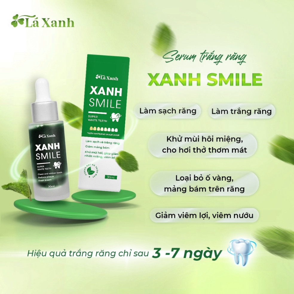 Serum xanh Smile [tặng kèm vàn chải đánh răng +bảng đo màu răng]